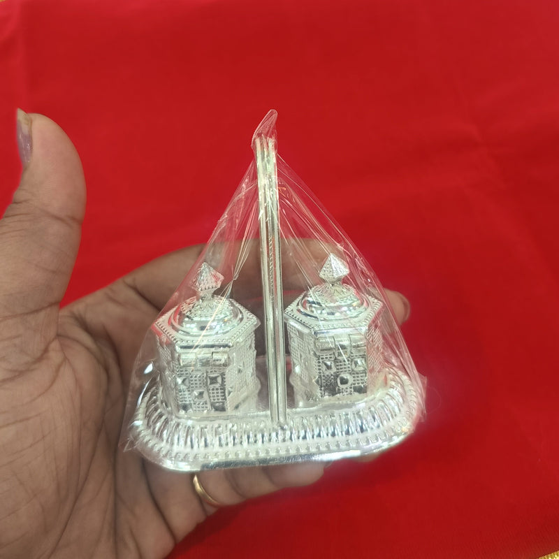 Pure Silver Kankavati | Haldi-Kumkum Holder with Handle for Home Mandir in India, UK, USA, All Country