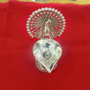Sparkling Peacock Design Silver Diya for Home | Office Use | Gifting in India, UK, USA, All Country