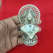 Sparkling Peacock Design Silver Diya for Home | Office Use | Gifting in India, UK, USA, All Country