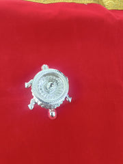 Tortoise Design Silver Diya for Home Temple Usage in India, UK, USA, All Country