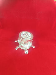 Tortoise Design Silver Diya for Home Temple Usage in India, UK, USA, All Country