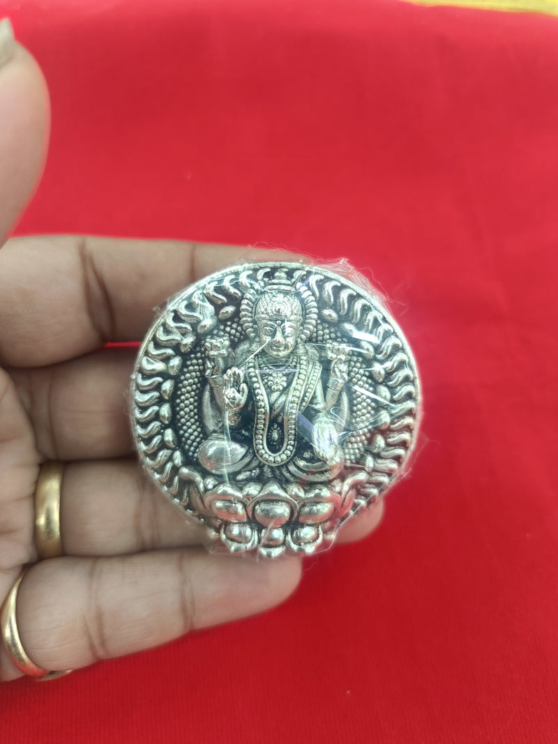 Ganesh and Laxmi Round Shape Silver Coin for Gifting in India, UK, USA, All Country