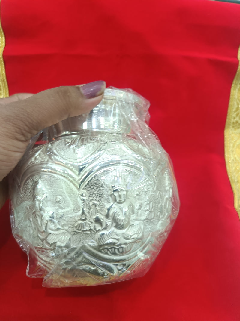 Silver Ashtalakshmi Kalash for Home Mandir in India, UK, USA, All Country