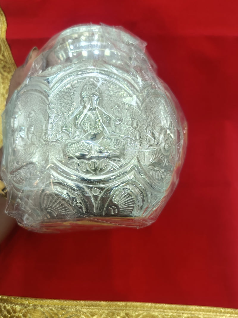 Silver Ashtalakshmi Kalash for Home Mandir in India, UK, USA, All Country