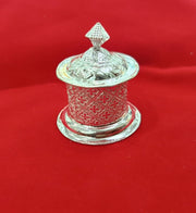 Traditional design silver Kumkum holder, crafted in an antique style for both personal and pooja usage. in India, UK, USA, All Country