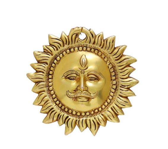 Brass Sun face Wall Hanging for Good Luck, Success and Prosperity in India, UK, USA, All Country