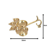 Combo Of 5 Face Brass Punch Mukhi Aarti Diya Jyoti Diya Oil Puja Lamp Puja Diya and Jali Akhand Jyoti Deep with Stand Brass in India, UK, USA, All Country