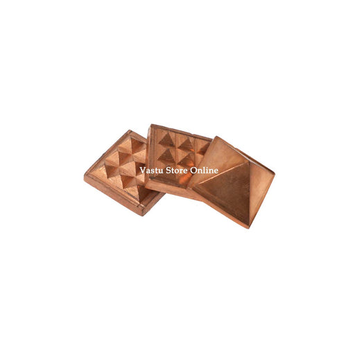 Copper Vastu Pyramid Set for Home Office Temple - 1 inch 3 Layer in India, UK, USA, All Country