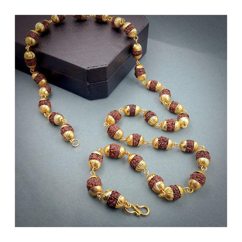 5 Mukhi Panchmukhi Gold Plated Rudraksha Mala in India, UK, USA, All Country