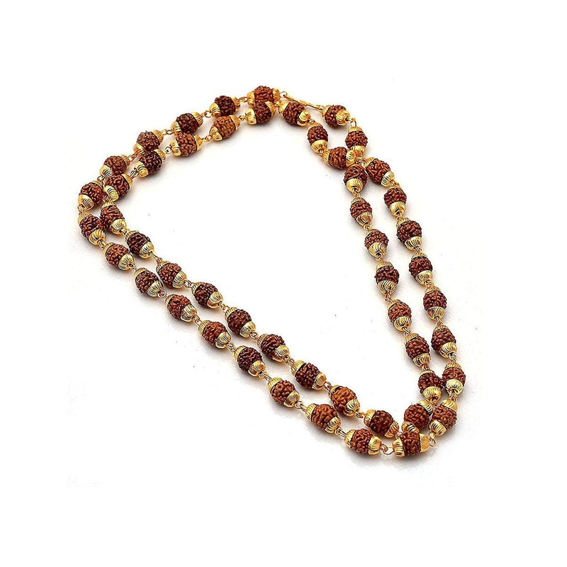 5 Mukhi Panchmukhi Gold Plated Rudraksha Mala in India, UK, USA, All Country