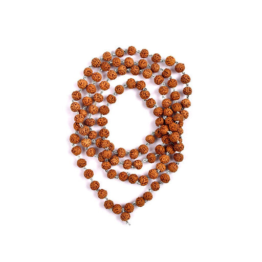 5 Face Punchmukhi Rudraksha mala in silver wire - 7 mm in India, UK, USA, All Country