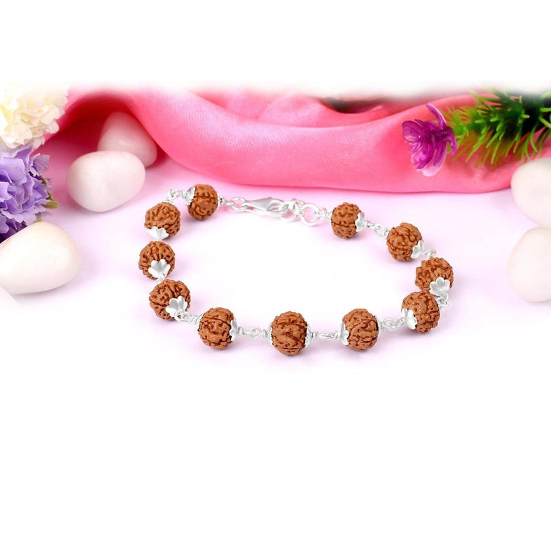 5 Face Rudraksha Bracelet in Silver in India, UK, USA, All Country