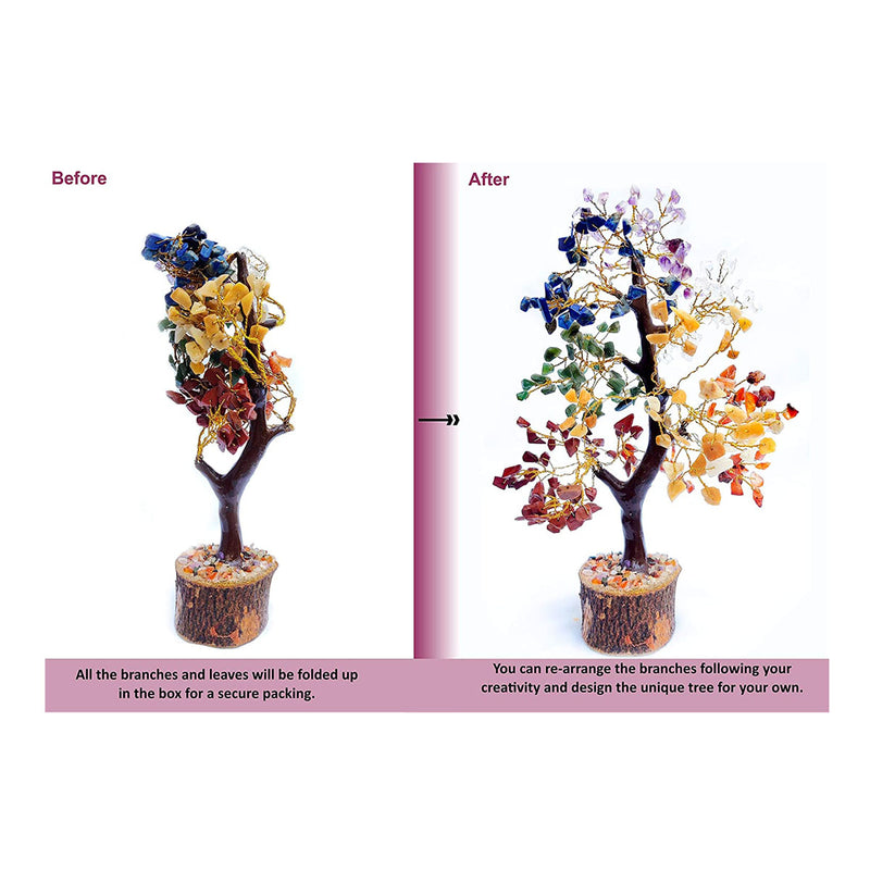 7 (Seven) Chakra Natural Reiki Crystal tree for Good Luck, Wealth in India, UK, USA, All Country
