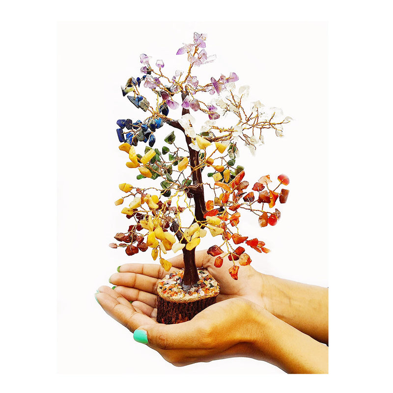 7 (Seven) Chakra Natural Reiki Crystal tree for Good Luck, Wealth in India, UK, USA, All Country