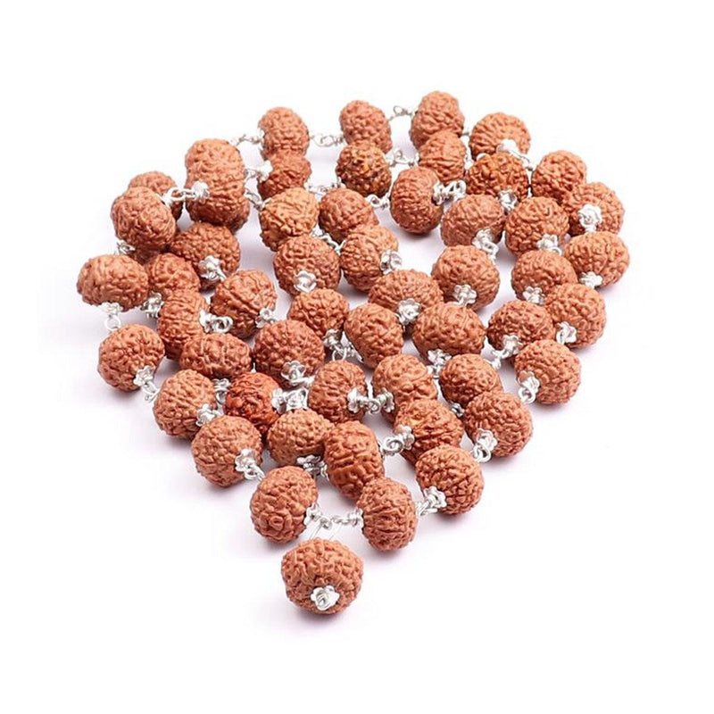10 Face Indonesian Rudraksha Beads Mala in Pure Silver in India, UK, USA, All Country