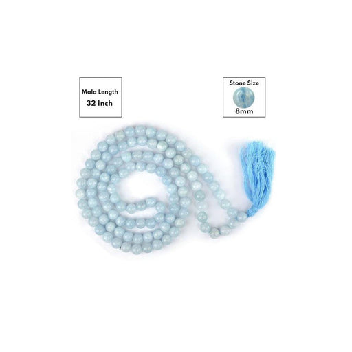 Aquamarine Round Beads Mala in India, UK, USA, All Country