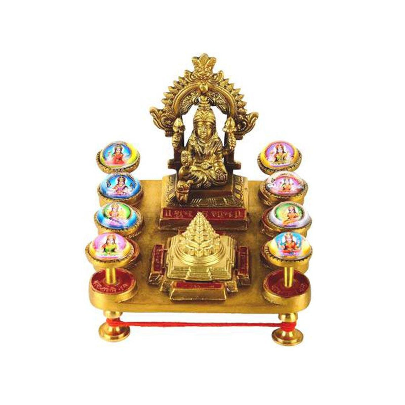 Shree Ashta Laxmi with Shri Yantra Chowki in Pure Brass in India, UK, USA, All Country