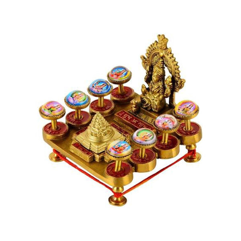 Shree Ashta Laxmi with Shri Yantra Chowki in Pure Brass in India, UK, USA, All Country