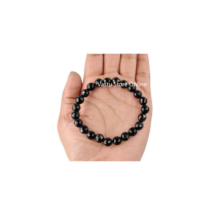 Black Tourmaline Round Crystal Bracelet in India, UK, USA, All Country