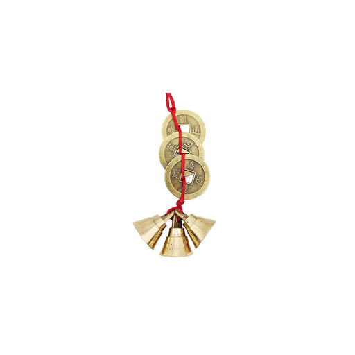 Feng Shui Vastu Lucky Hanging 3 Bell 3 Chinese Coins Main Entrance Door Hanging in India, UK, USA, All Country