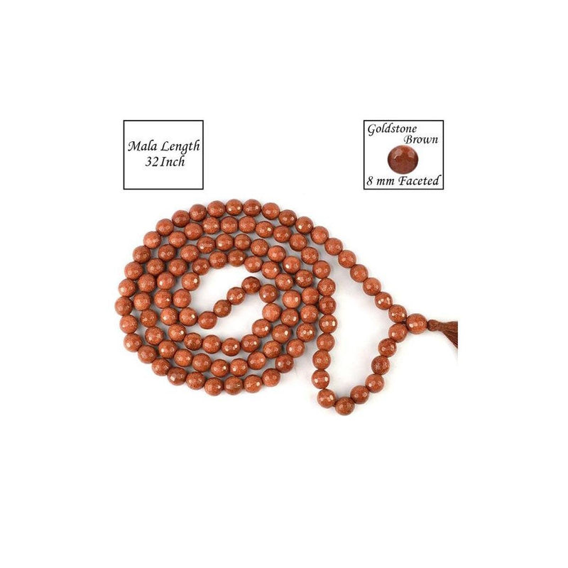 Goldstone Brown Beads Mala in India, UK, USA, All Country
