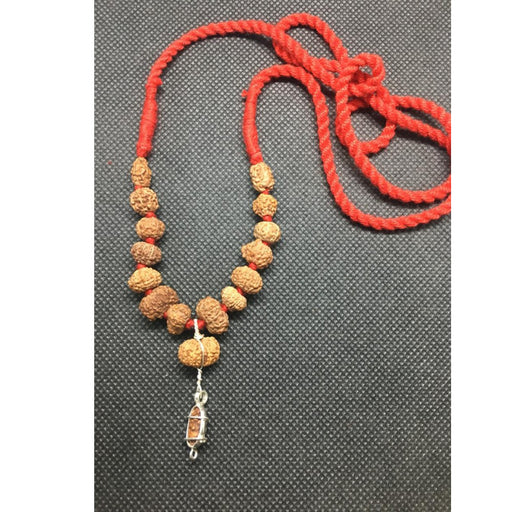1 to 14 Mukhi + Ganesh and Gauri Shanakar All Indonesian Siddha Mala in very small size beads In Red Thread 10 mm - 11 mm Lab Certified in India, UK, USA, All Country
