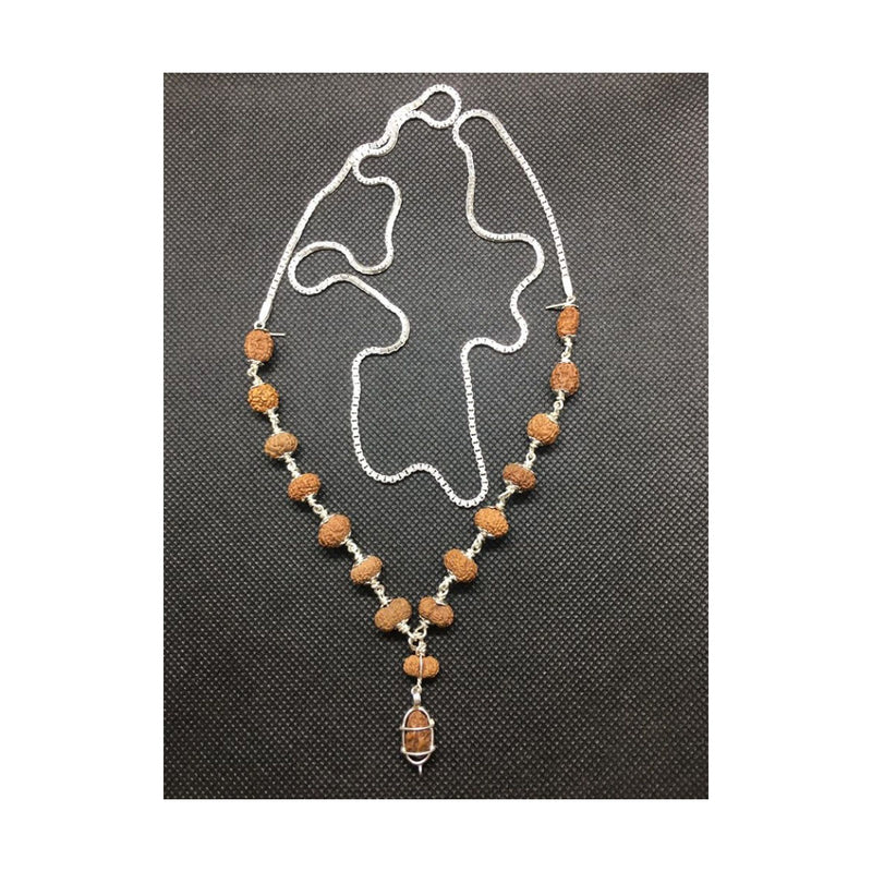 1 to 14 Mukhi + Ganesh and Gauri Shanakar All Indonesian Siddha Mala in very small size beads In Pure Silver 10 mm - 11 mm Lab Certified in India, UK, USA, All Country