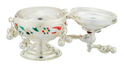 Traditional Peacock Design Silver Kumkum Holder in India, UK, USA, All Country
