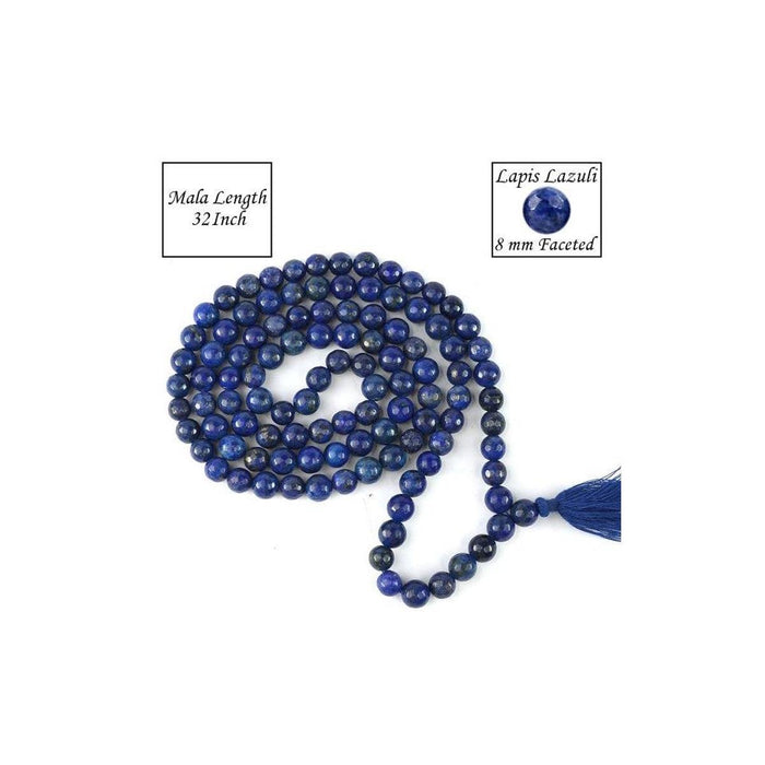 Silver and 500ct Lapis Lazuli Bead Necklace BFE065LL