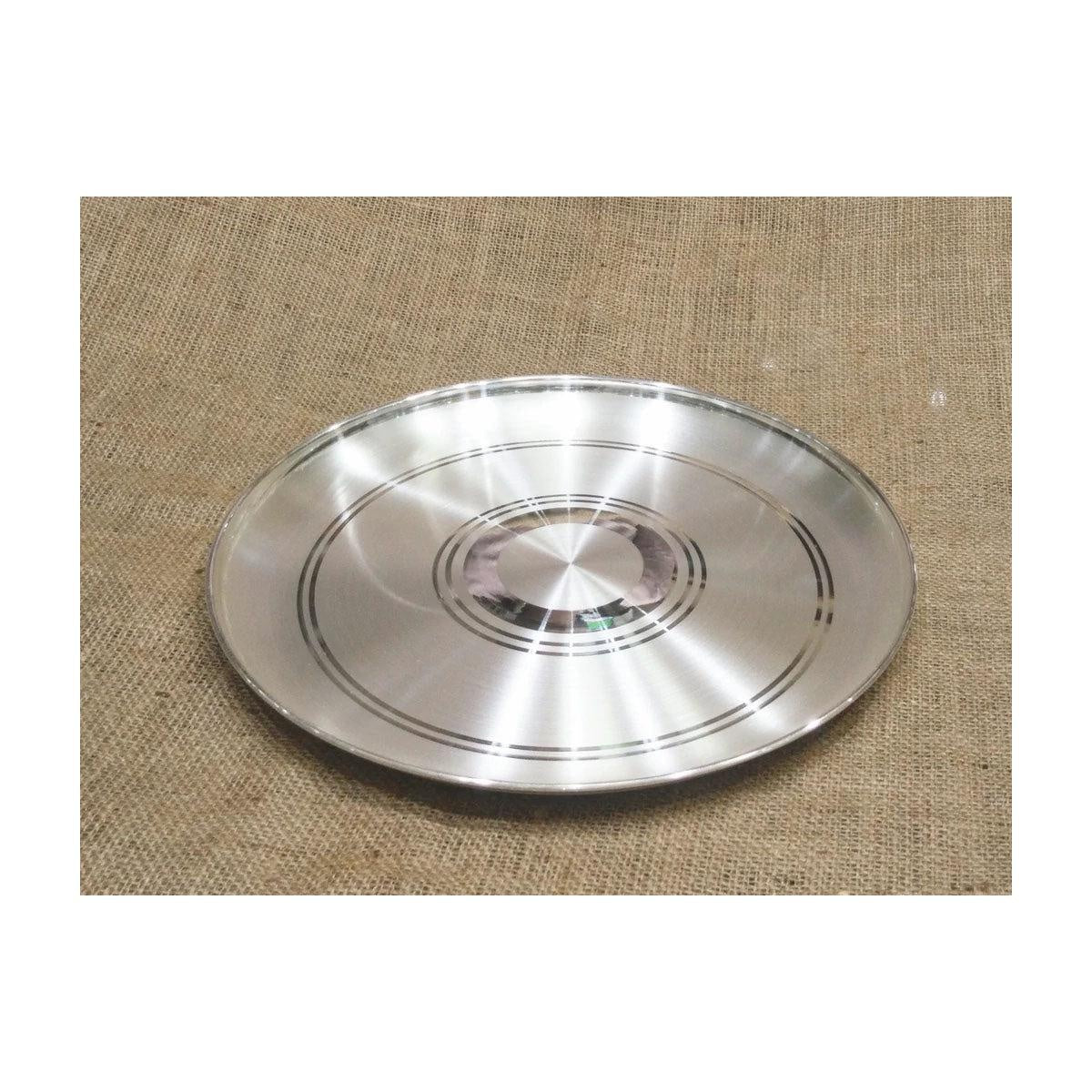 99.9% Pure Silver Handmade solid Plan Silver Thali — Vastustoreonline