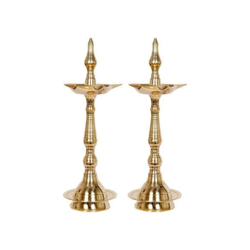 Pure Brass Diya Stand, Samai Oil Lamp In Brass Hindu Religion Puja Vessel, Religion Puja Vessel (Pack of 2) in India, UK, USA, All Country