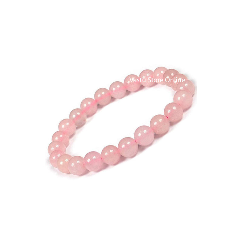 Rose Quartz Round Crystal Bracelet in India, UK, USA, All Country