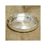 80% Pure Silver Handmade solid Plan Silver Thali, Plate/ Tray for prasad, baby Food in India, UK, USA, All Country