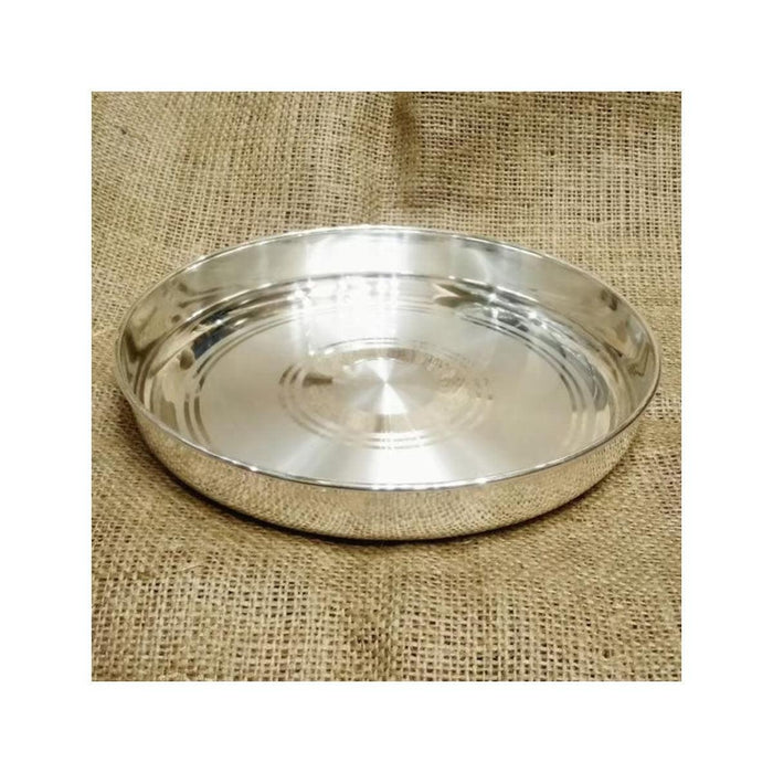 99.9% Pure Silver Handmade solid Plan Silver Thali, Plate Tray in India, UK, USA, All Country