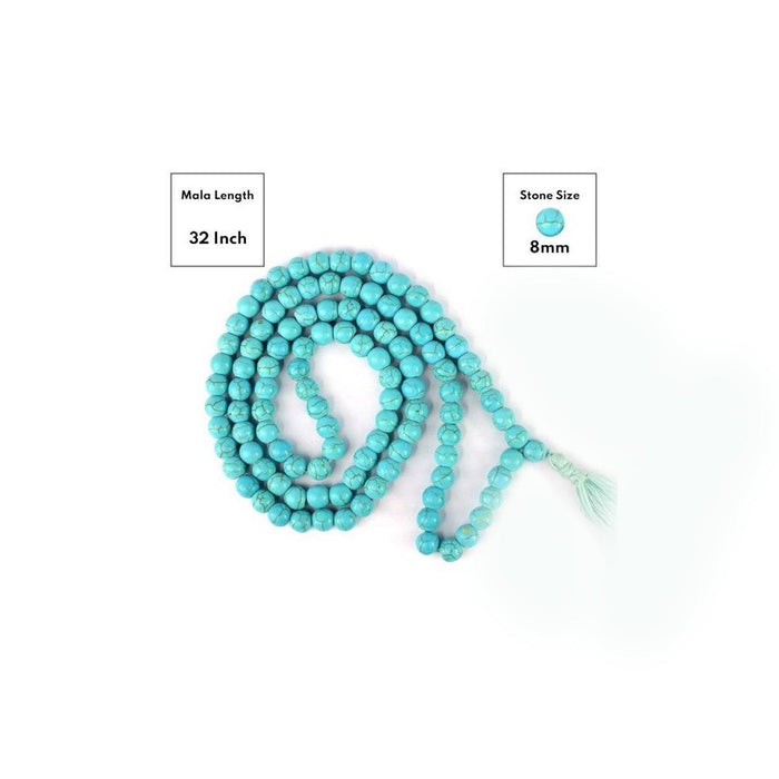 Turquoise Synthetic Round Bead Mala in India, UK, USA, All Country