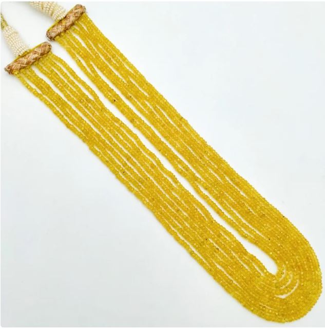 Precious Yellow sapphire Natural gemstone Necklace in India, UK, USA, All Country