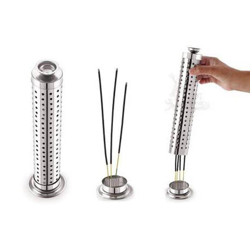 Agarbatti Stand with Dhoop In Silver Steel Incense Holder in India, UK, USA, All Country