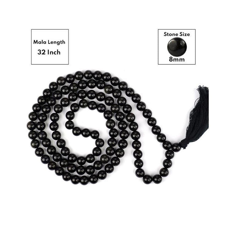 Black Agate Round Beads Mala in India, UK, USA, All Country