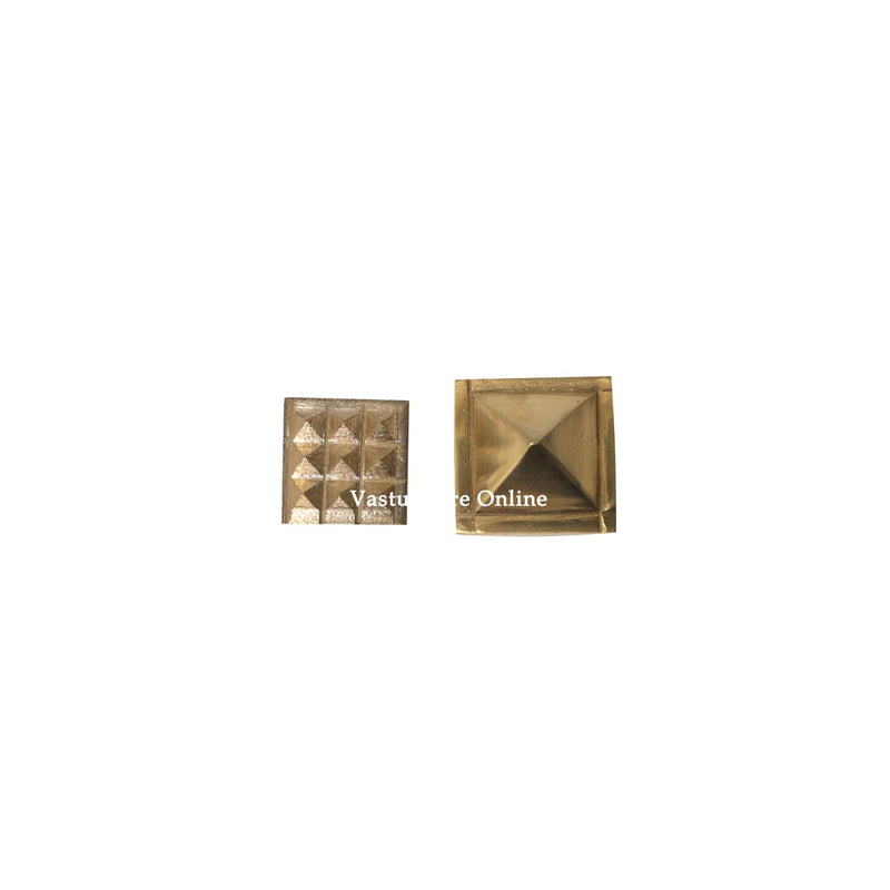 Brass Vastu Pyramid Set for Home Office Temple - 1 inch 2 Layer in India, UK, USA, All Country
