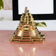 Pure Brass Meru Shree Yantra for Vastu, Home, Pooja, Prosperity - 4 Inch in India, UK, USA, All Country