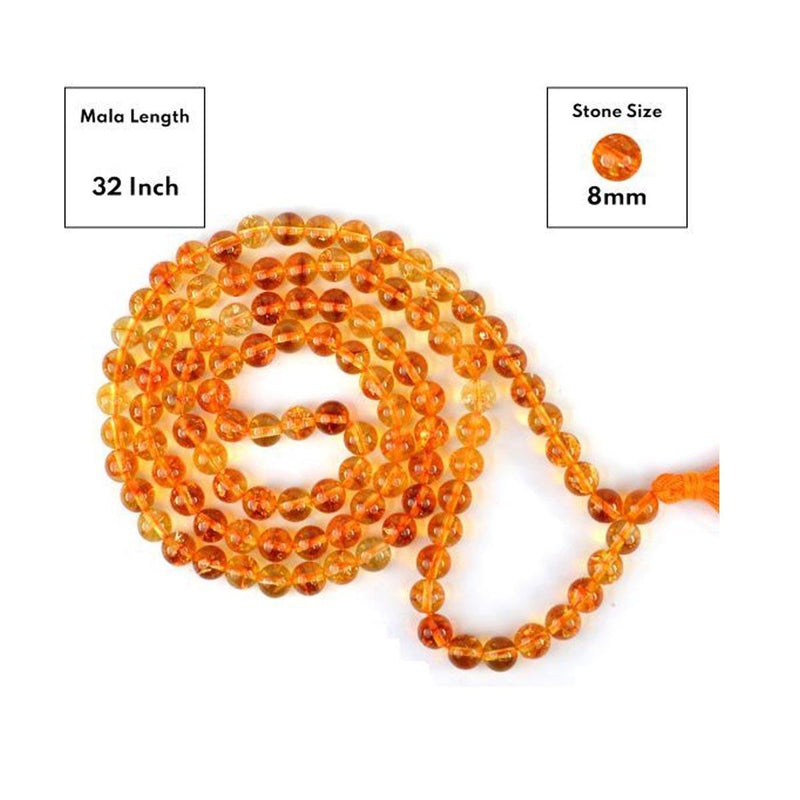 Citrine Round Beads Mala in India, UK, USA, All Country