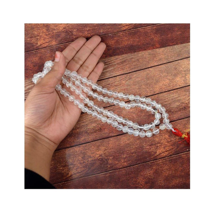 AAA Clear Quartz Round Beads Mala in India, UK, USA, All Country