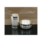 999 fine silver handmade small baby bowl and water glass set, silver tumbler, flask, silver vessels utensils in India, UK, USA, All Country