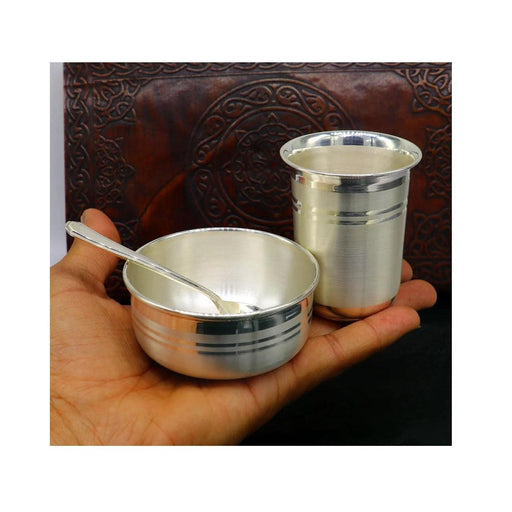 999 fine silver water milk glass and bowl, silver tumbler silver spoon, silver utensils, silver baby food utensils in India, UK, USA, All Country