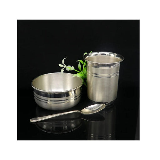 999 fine silver water milk glass and bowl, silver tumbler silver spoon, silver utensils, silver baby food utensils in India, UK, USA, All Country