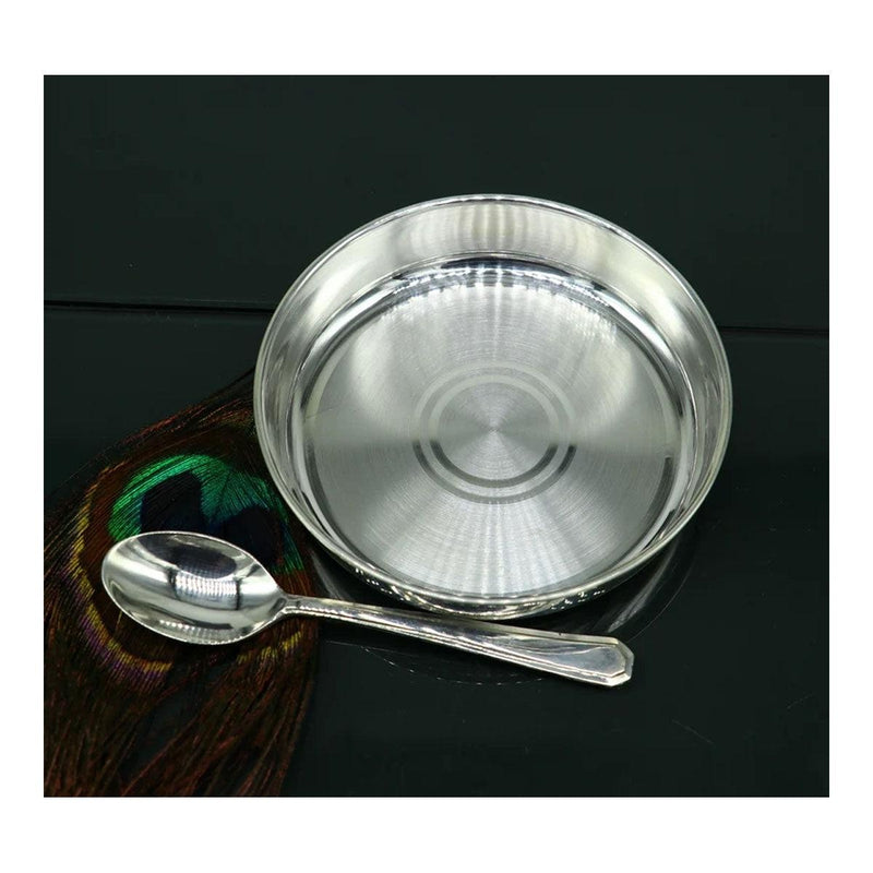 999 fine silver handmade plate or tray, best baby gifting food serving plate, silver utensils, silver vessel in India, UK, USA, All Country