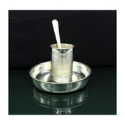 999 fine silver handmade small water/milk Glass tumbler, tray /plate baby kids silver cup & spoon utensils in India, UK, USA, All Country