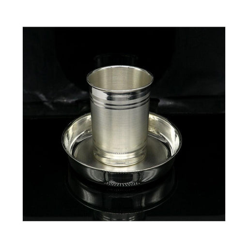 999 fine silver Water/milk tumbler and plate, silver vessel, silver baby utensils, silver puja article in India, UK, USA, All Country