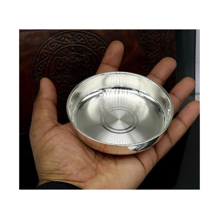 999 fine silver Water/milk tumbler and plate, silver vessel, silver baby utensils, silver puja article in India, UK, USA, All Country