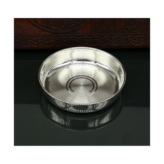 999 fine solid silver Tray or plate, silver vessel, silver baby utensils set, silver puja article, gifting utensils in India, UK, USA, All Country